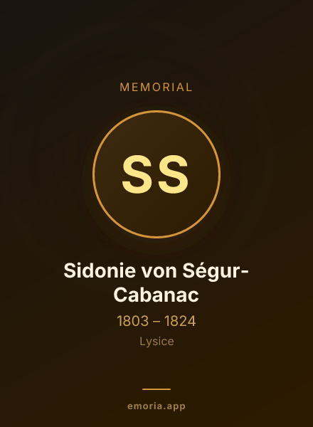 Memorial portrait of Sidonie von Ségur-Cabanac