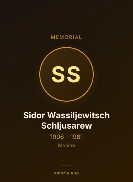 Memorial portrait of Sidor Wassiljewitsch Schljusarew