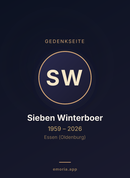 Gedenkportrait von Sieben Winterboer