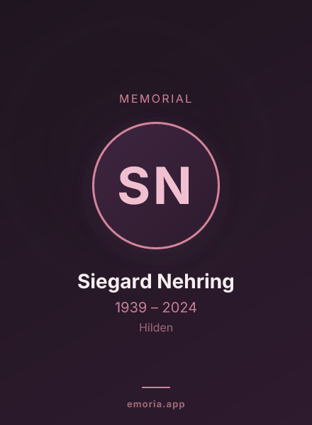 Memorial portrait of Siegard Nehring