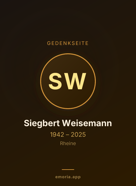 Gedenkportrait von Siegbert Weisemann