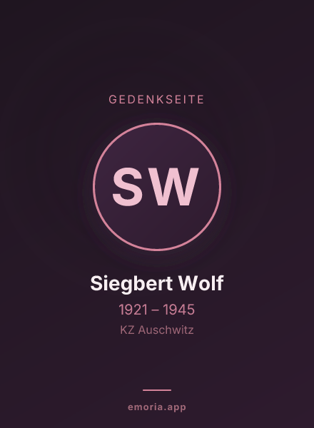 Gedenkportrait von Siegbert Wolf