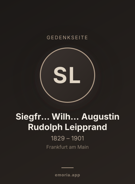 Gedenkportrait von Siegfr... Wilh... Augustin Rudolph Leipprand