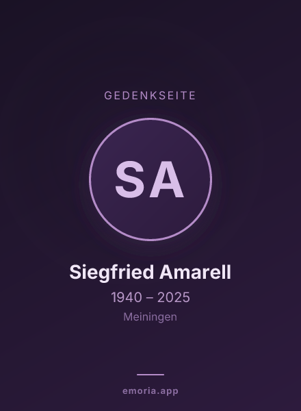 Gedenkportrait von Siegfried Amarell