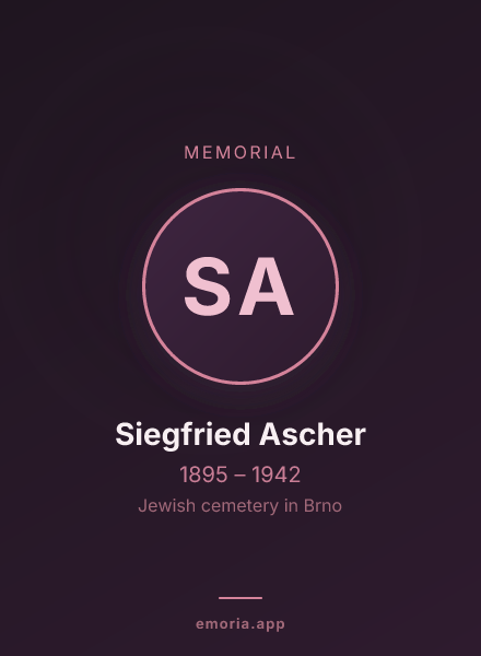Memorial portrait of Siegfried Ascher