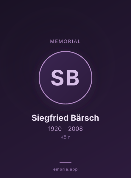 Memorial portrait of Siegfried Bärsch