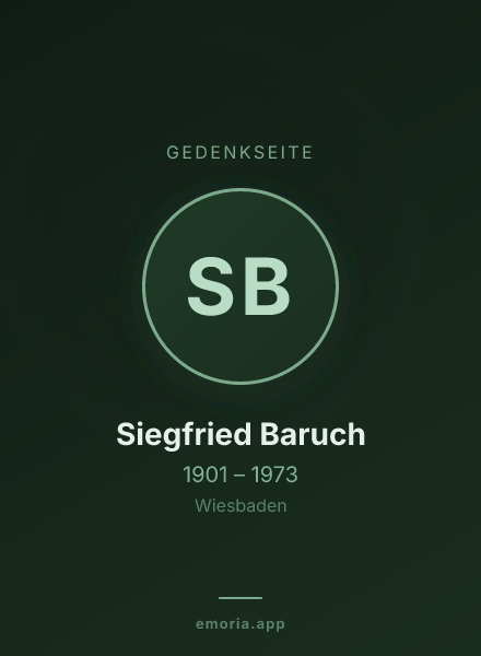 Gedenkportrait von Siegfried Baruch