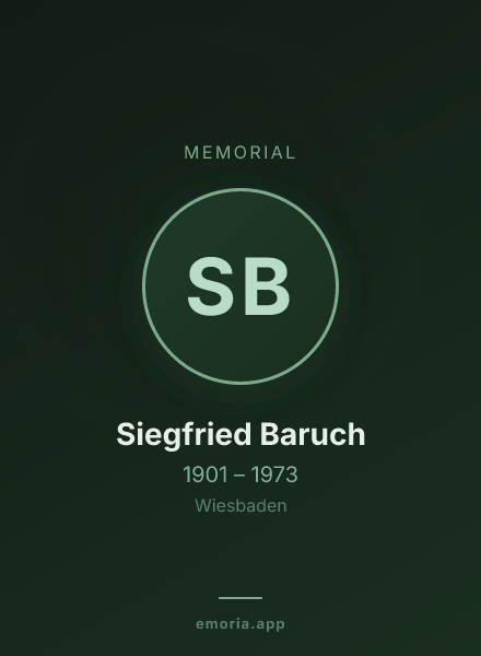 Memorial portrait of Siegfried Baruch