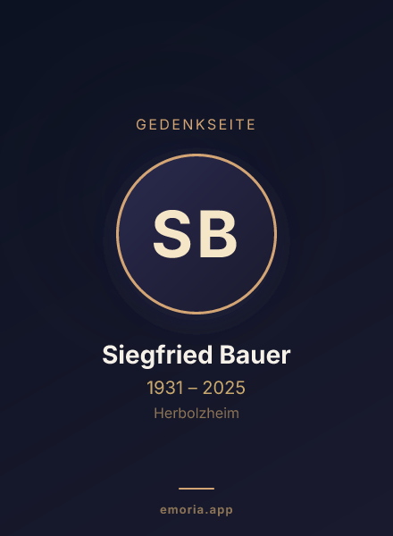 Gedenkportrait von Siegfried Bauer