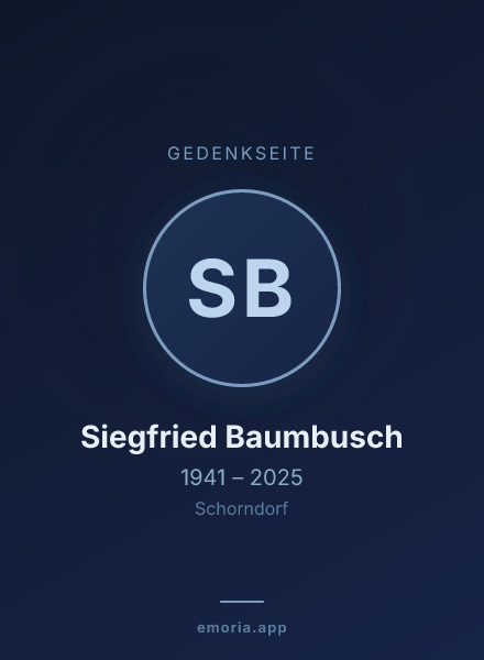 Gedenkportrait von Siegfried Baumbusch