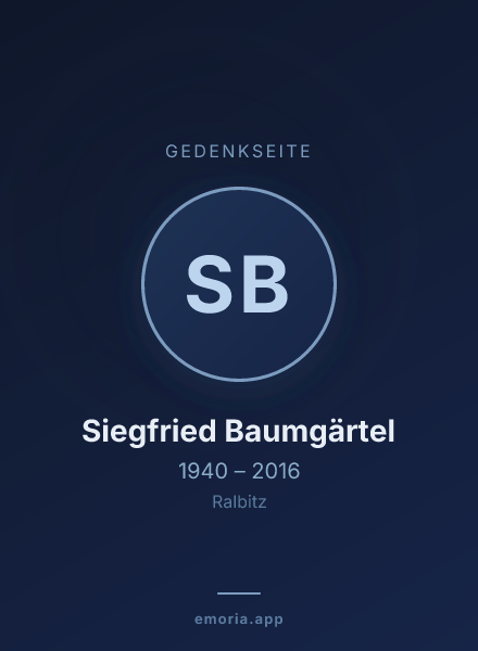 Gedenkportrait von Siegfried Baumgärtel