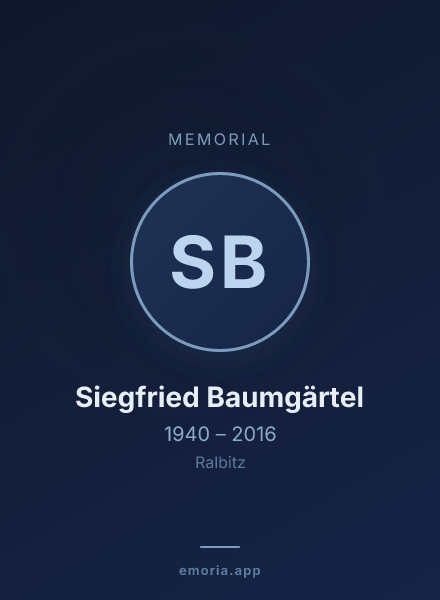 Memorial portrait of Siegfried Baumgärtel