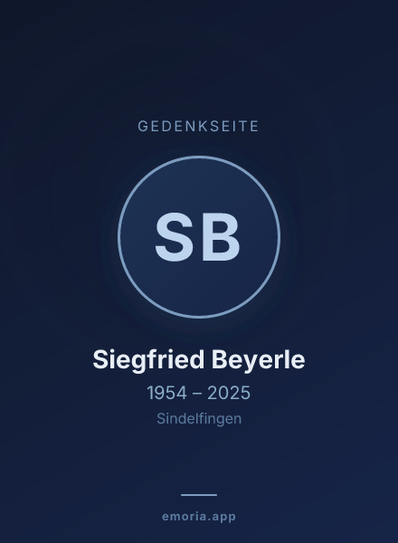 Gedenkportrait von Siegfried Beyerle