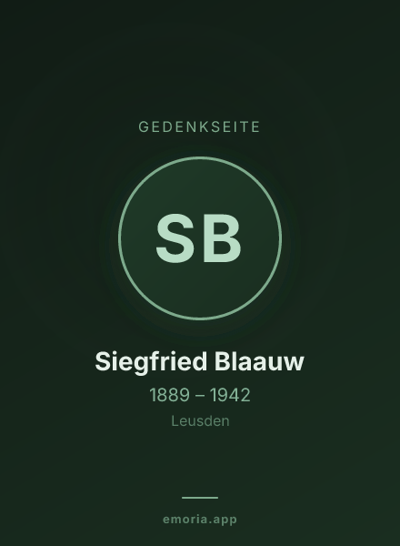 Gedenkportrait von Siegfried Blaauw