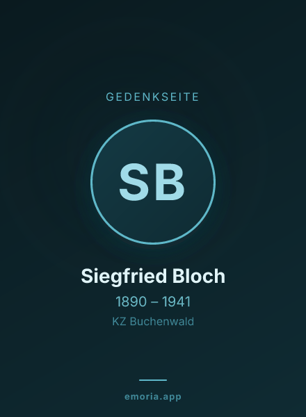 Gedenkportrait von Siegfried Bloch