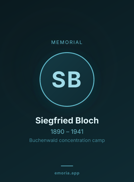 Memorial portrait of Siegfried Bloch