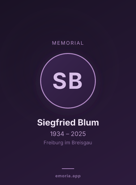 Memorial portrait of Siegfried Blum