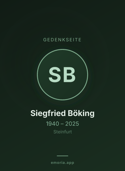 Gedenkportrait von Siegfried Böking