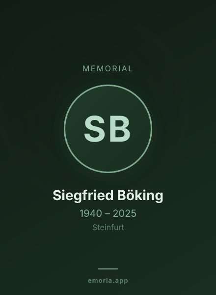 Memorial portrait of Siegfried Böking