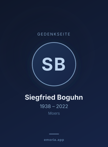 Gedenkportrait von Siegfried Boguhn