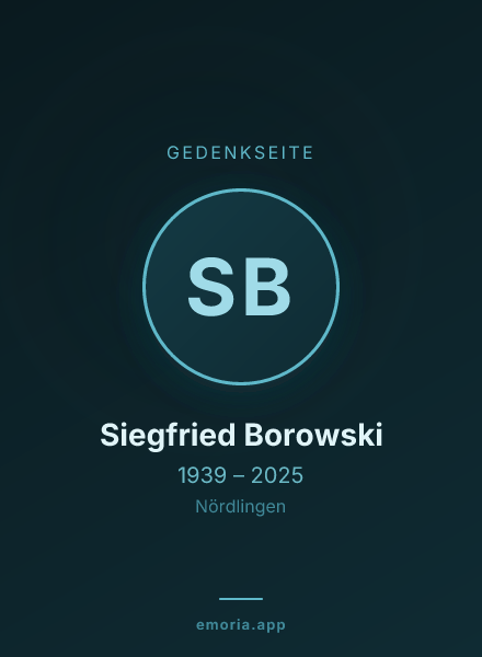 Gedenkportrait von Siegfried Borowski
