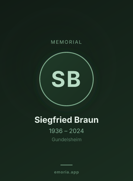 Memorial portrait of Siegfried Braun