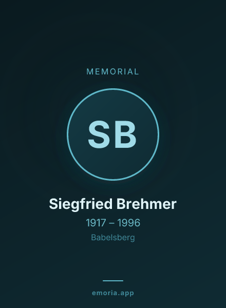 Memorial portrait of Siegfried Brehmer