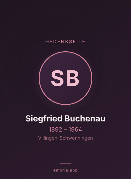 Gedenkportrait von Siegfried Buchenau