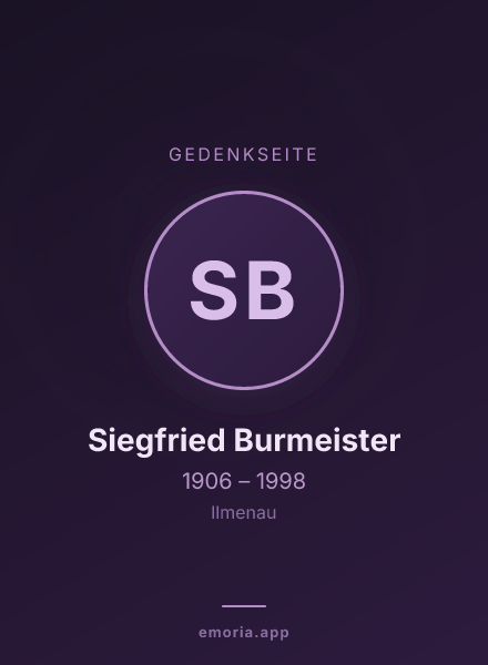 Gedenkportrait von Siegfried Burmeister