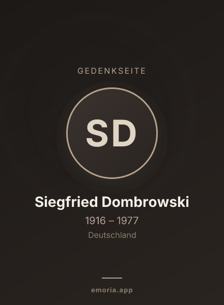 Gedenkportrait von Siegfried Dombrowski