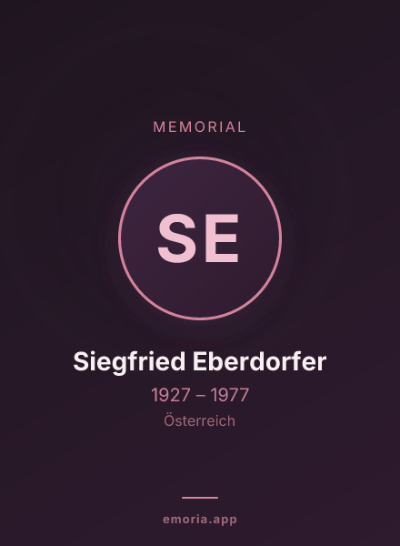 Memorial portrait of Siegfried Eberdorfer