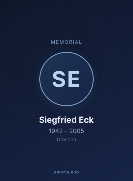Memorial portrait of Siegfried Eck