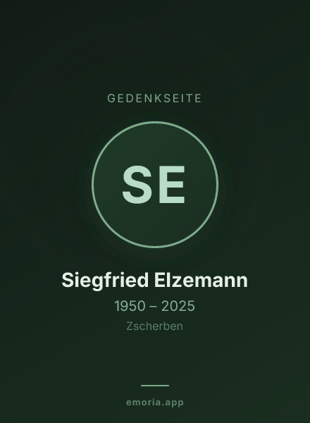 Gedenkportrait von Siegfried Elzemann