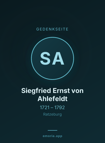 Gedenkportrait von Siegfried Ernst von Ahlefeldt