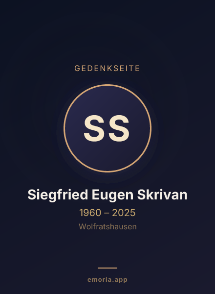 Gedenkportrait von Siegfried Eugen Skrivan