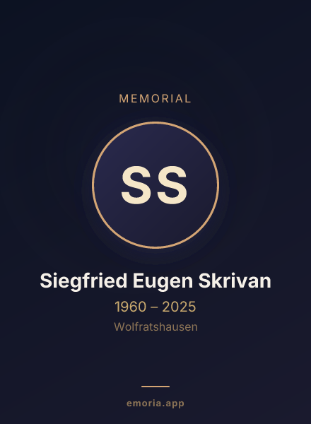 Memorial portrait of Siegfried Eugen Skrivan