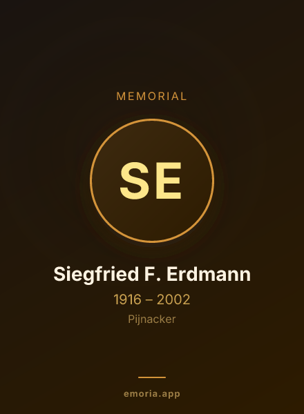 Memorial portrait of Siegfried F. Erdmann