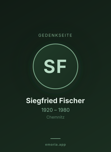 Gedenkportrait von Siegfried Fischer