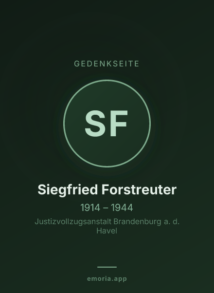Gedenkportrait von Siegfried Forstreuter