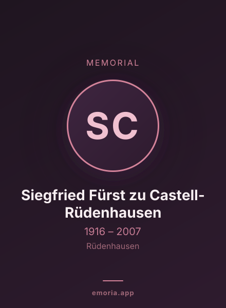 Memorial portrait of Siegfried Fürst zu Castell-Rüdenhausen