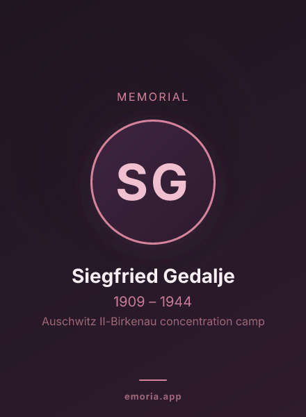 Memorial portrait of Siegfried Gedalje
