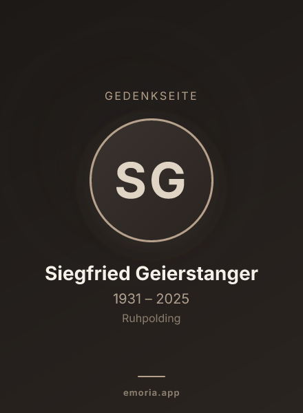 Gedenkportrait von Siegfried Geierstanger