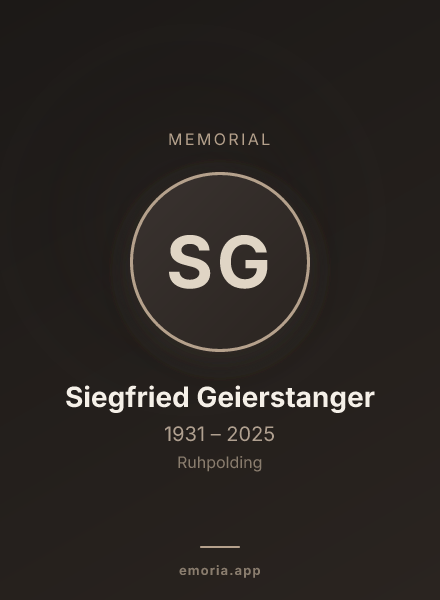 Memorial portrait of Siegfried Geierstanger