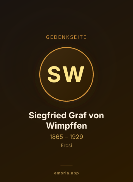 Gedenkportrait von Siegfried Graf von Wimpffen