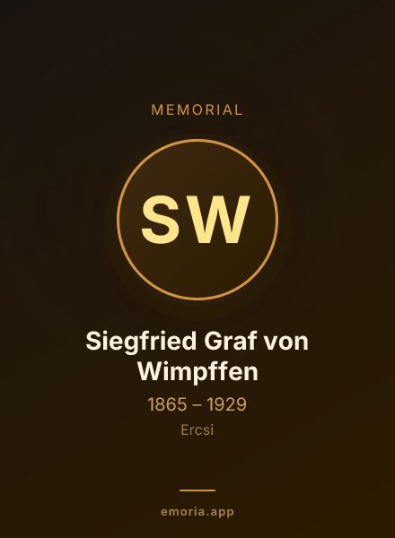 Memorial portrait of Siegfried Graf von Wimpffen