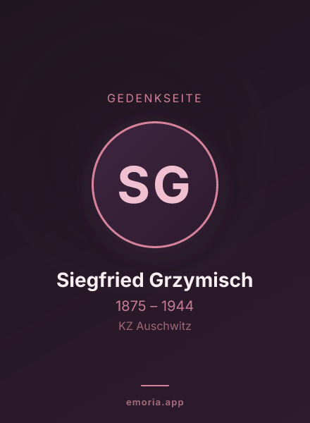 Gedenkportrait von Siegfried Grzymisch
