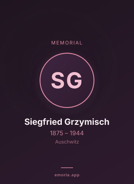 Memorial portrait of Siegfried Grzymisch