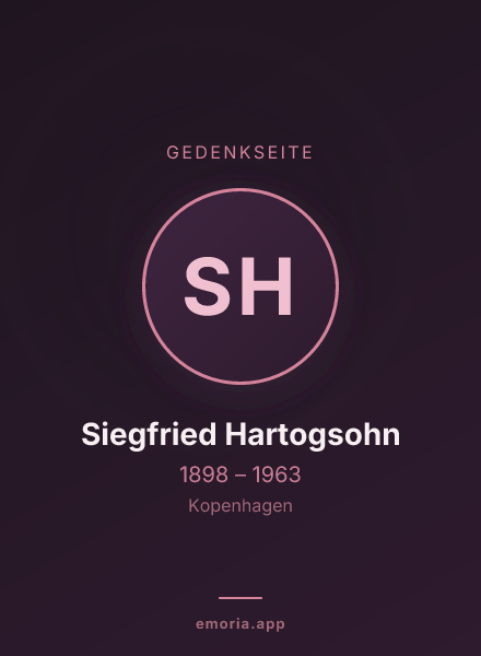 Gedenkportrait von Siegfried Hartogsohn
