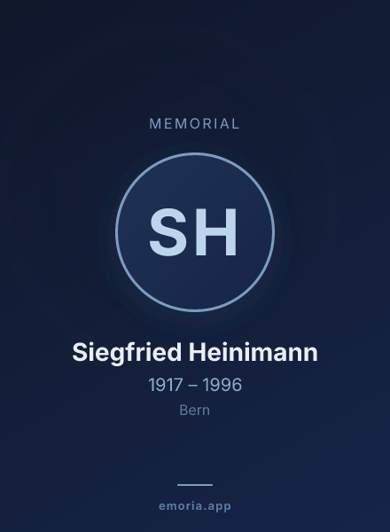 Memorial portrait of Siegfried Heinimann