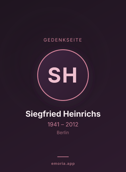 Gedenkportrait von Siegfried Heinrichs